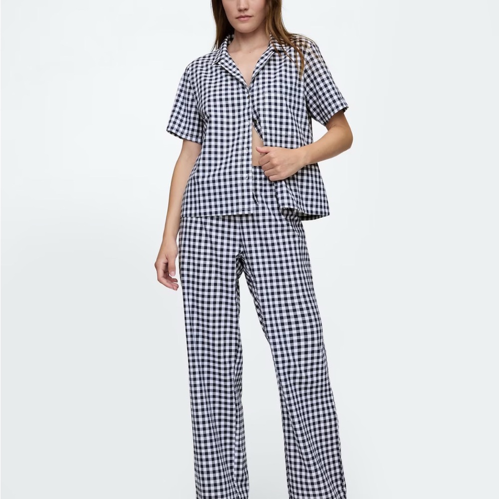 Navy and White Checkered Pajama Set - Gap Body